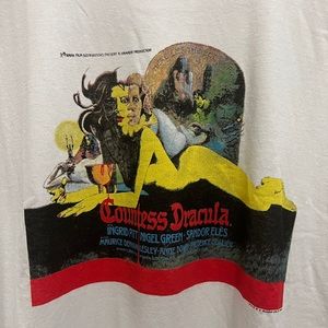 Countess Dracula Film Graphic Crewneck Short Sleeve White T-Shirt New with Tags